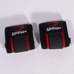 GASP Hardcore Wrist Wraps, black/red