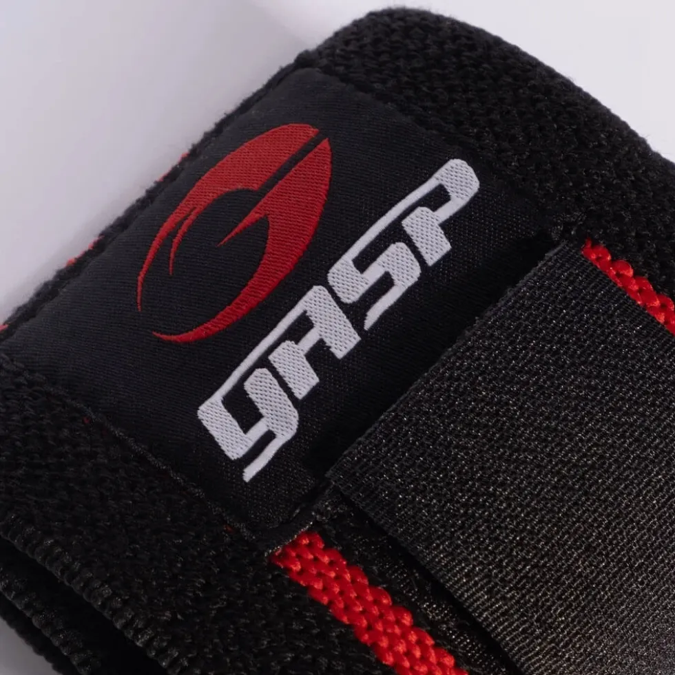 GASP Hardcore Wrist Wraps, black/red