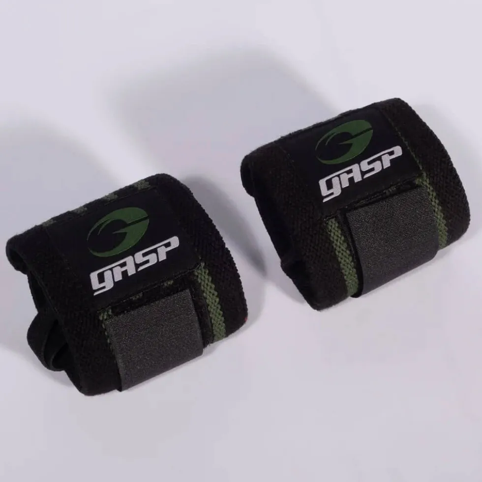 GASP Hardcore Wrist Wraps, black/green