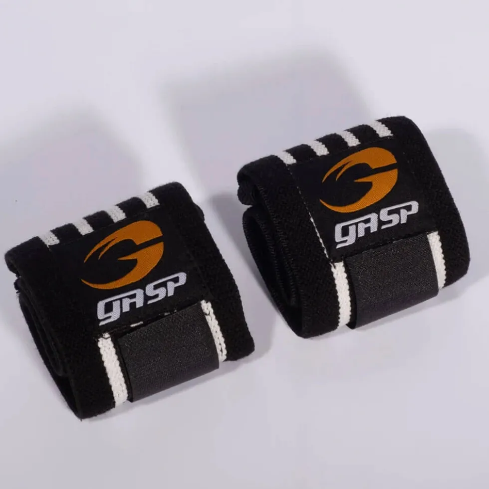 GASP Hardcore Wrist Wraps, black/white