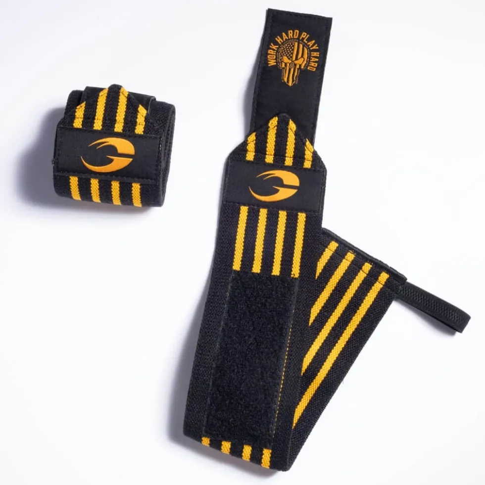 GASP Hardcore Wrist Wraps 18 inch, black/yellow
