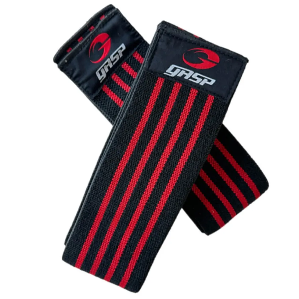 GASP Knee Wraps, Black/Red