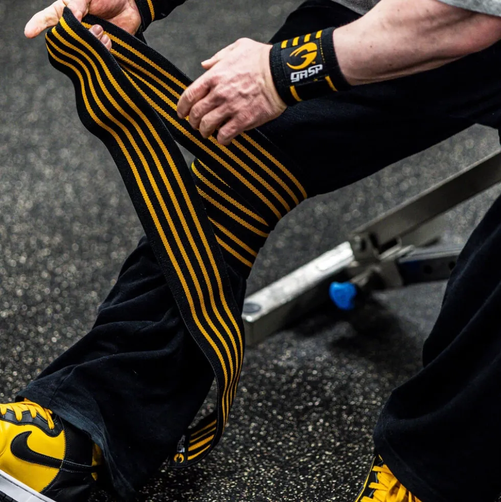 GASP Knee Wraps, Black/White