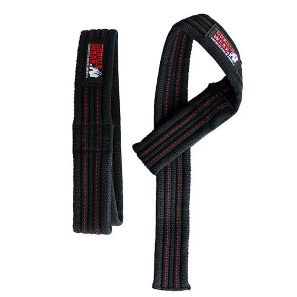 Gorilla Wear Gear Hardcore Lifting Straps, black/red