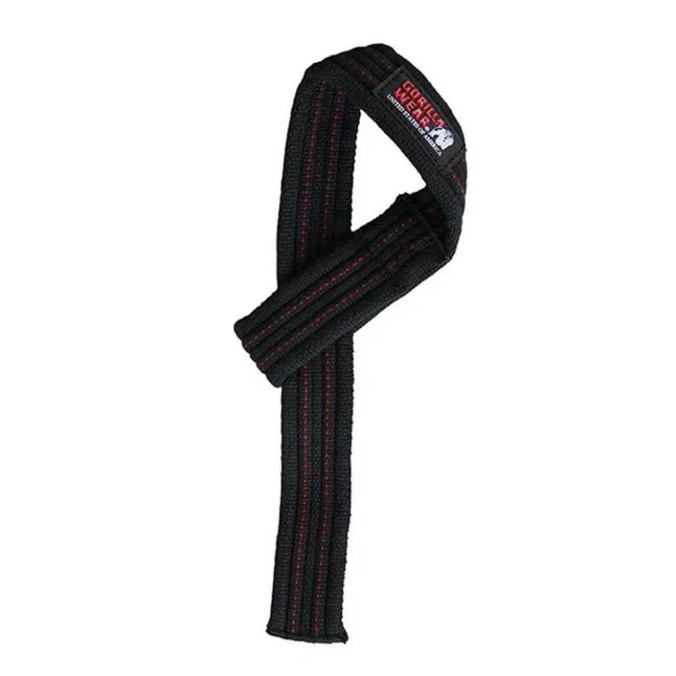 Gorilla Wear Gear Hardcore Lifting Straps, black/red