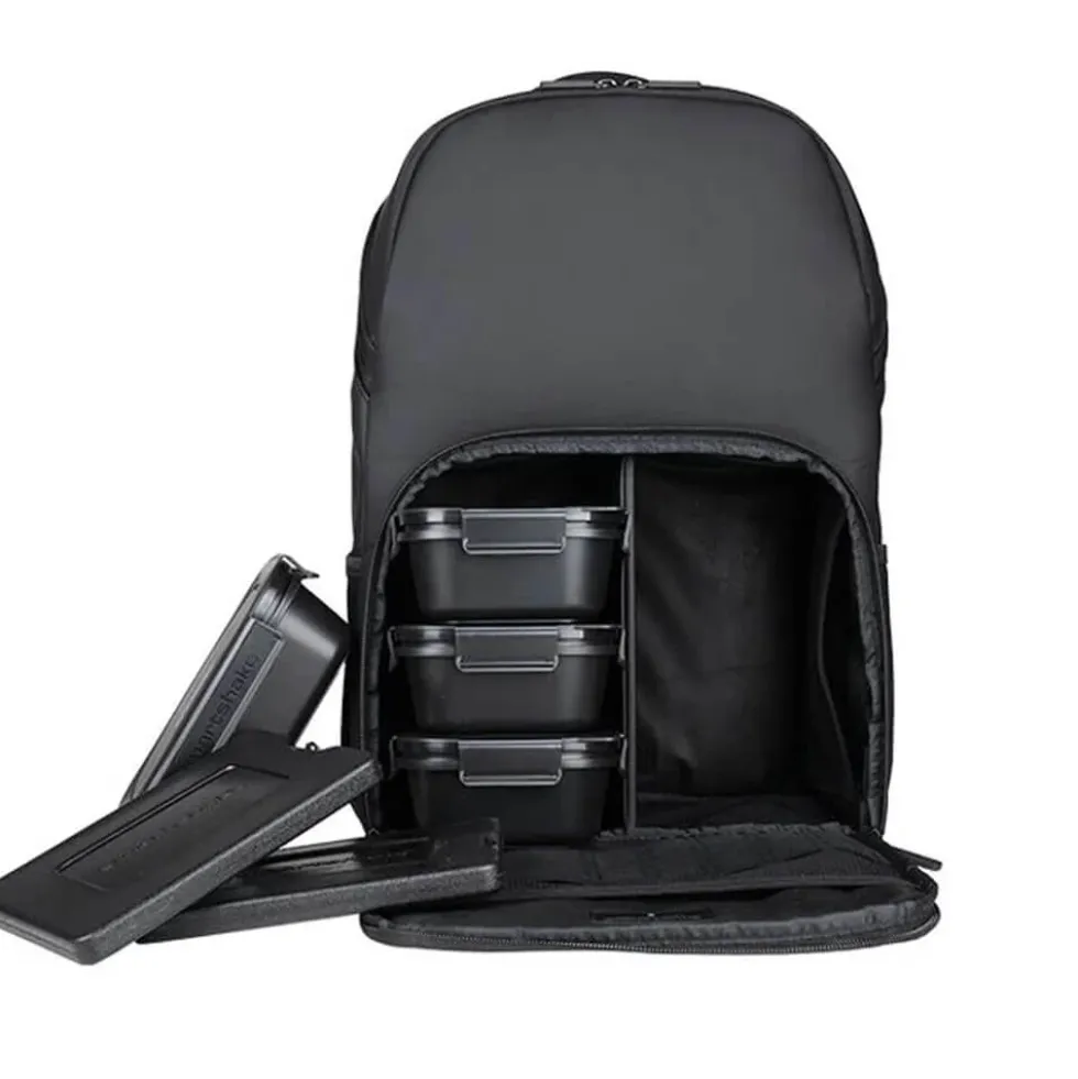 Smartshake Meal Prep Backpack, 22 L, Black