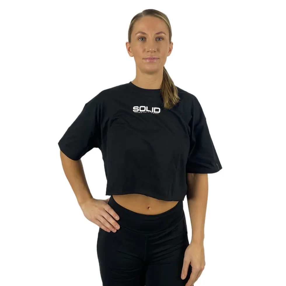 SOLID Nutrition Cropped Tee, black/white