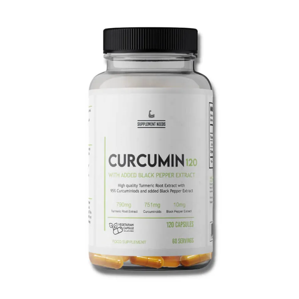 Supplement Needs Curcumin with Black Pepper Extract, 120 caps