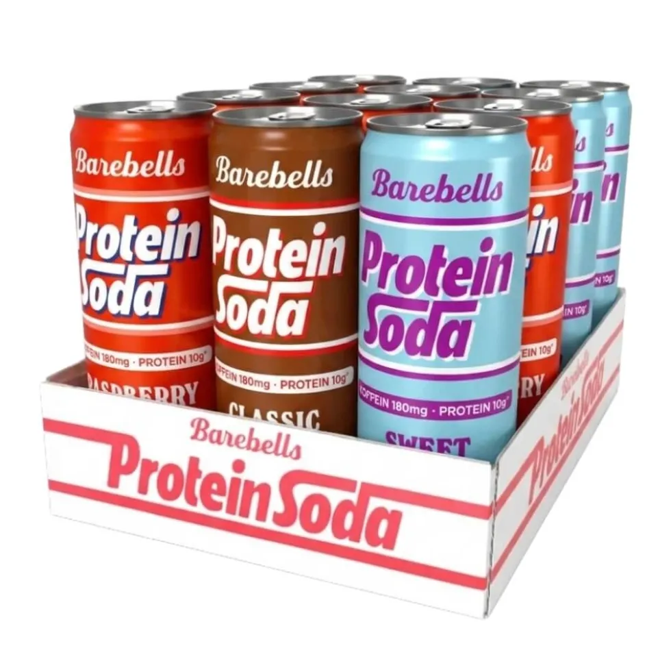 12 x Barebells Protein Soda Mixflak, 355 ml