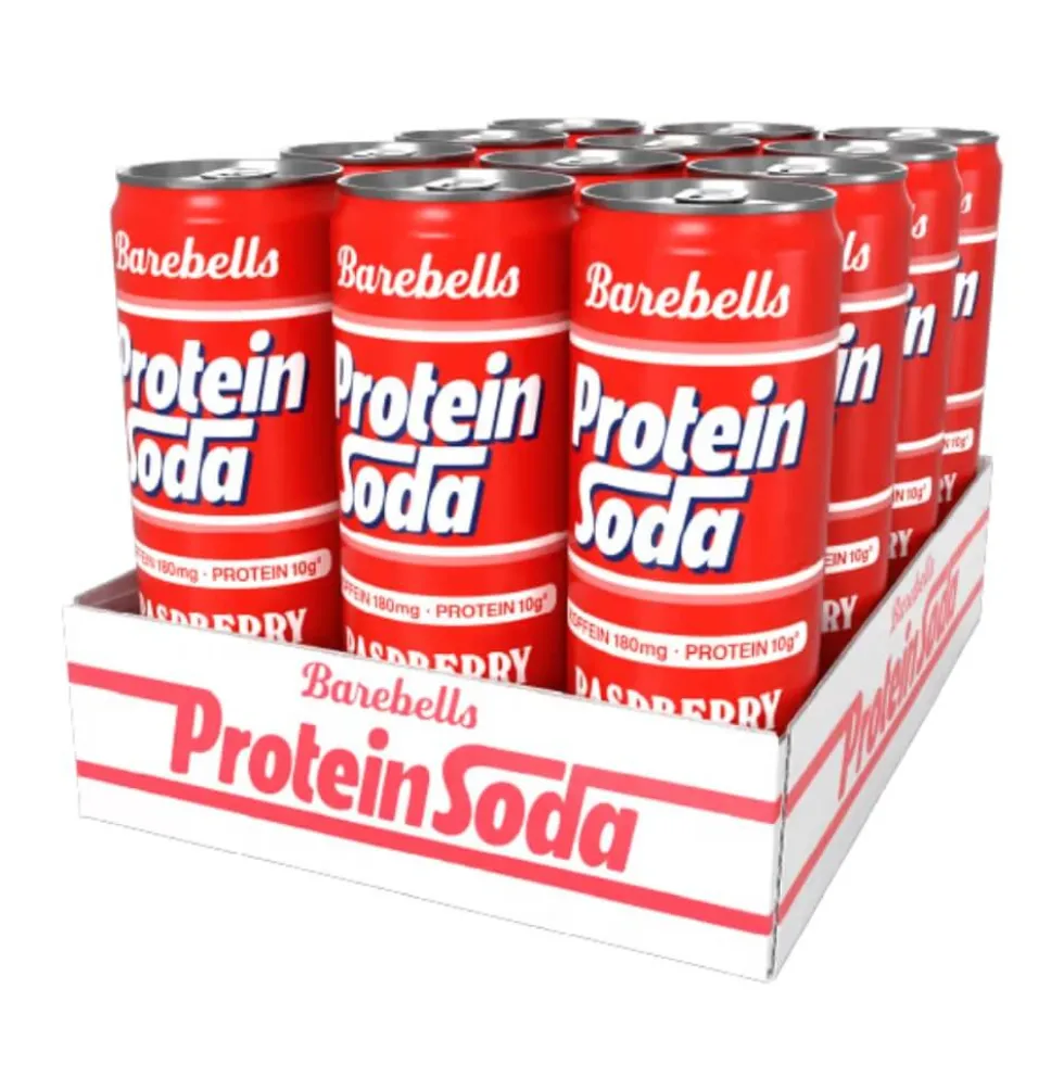 12 X Barebells Protein Soda, 355 ml (Raspberry Fizz)