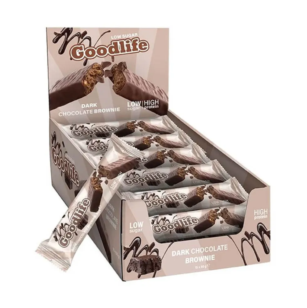 15 x Goodlife Proteinbar LOW SUGAR, 50 g (Dark Chocolate Brownie)