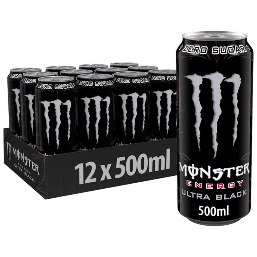 12 x Monster Energy, 500 ml (Ultra Black)
