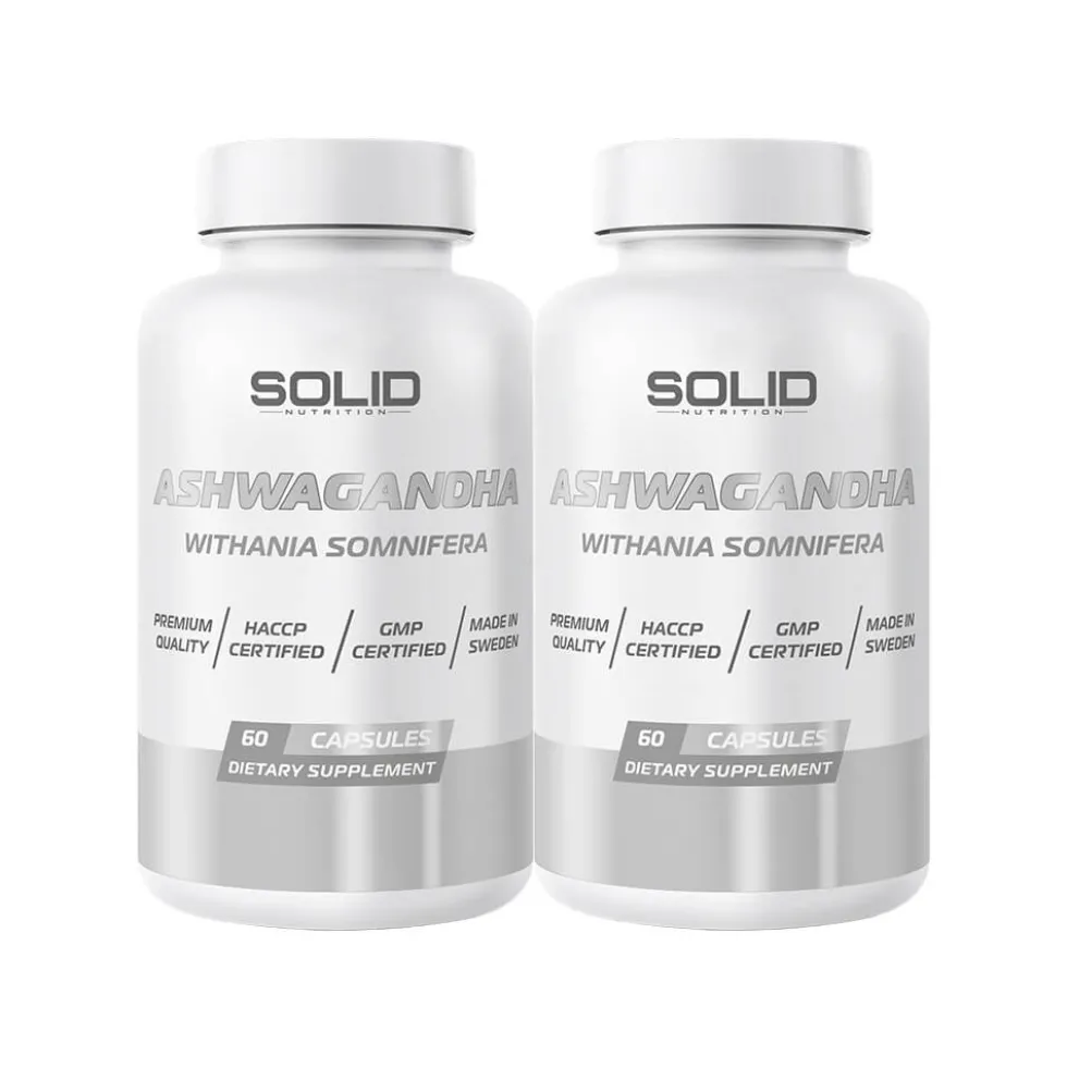 2 x SOLID Nutrition Ashwagandha, 60 caps