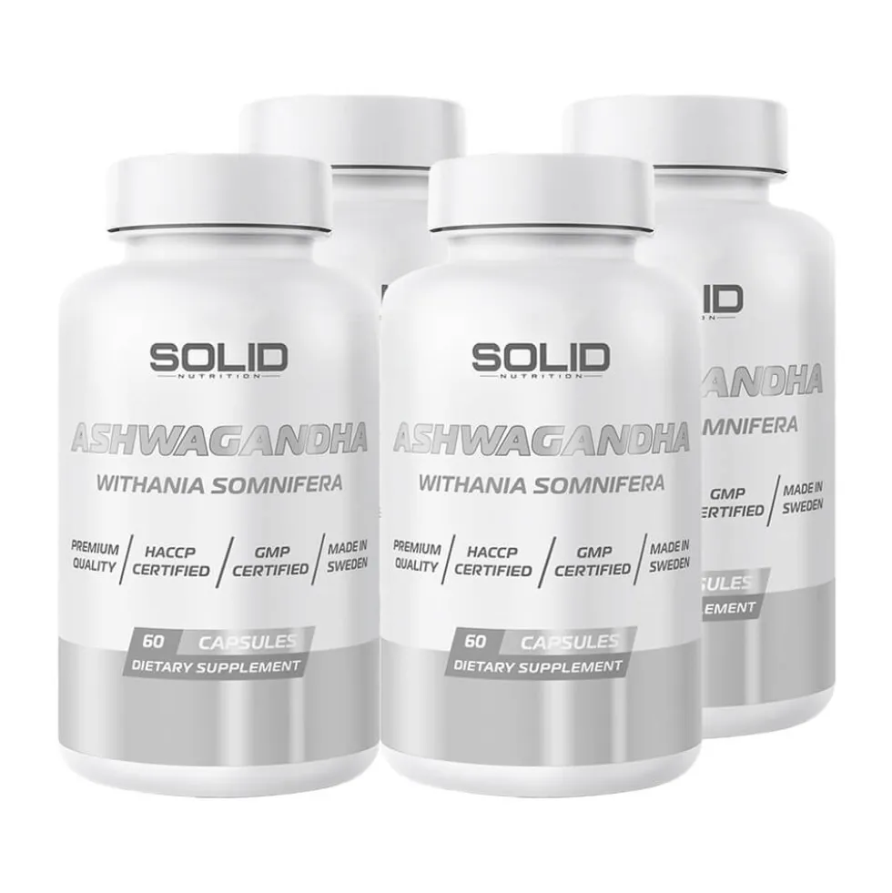 4 x SOLID Nutrition Ashwagandha, 60 caps