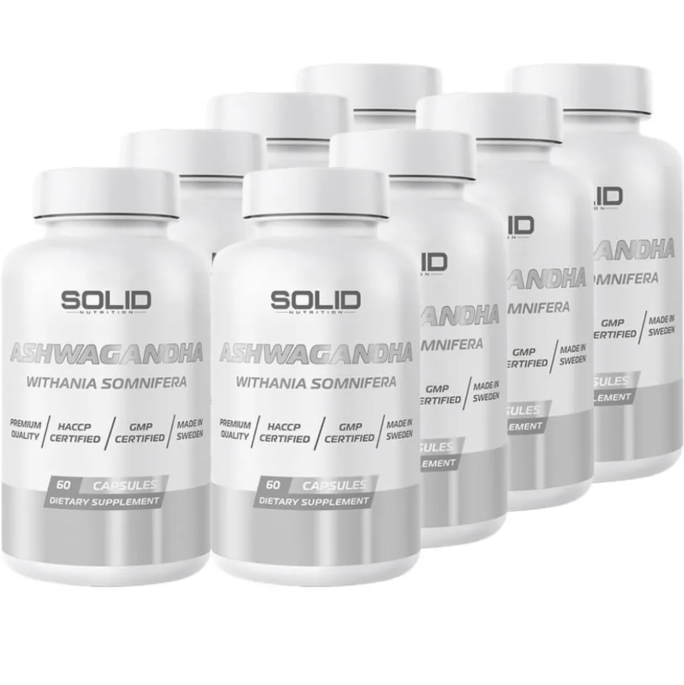 8 x SOLID Nutrition Ashwagandha, 60 caps