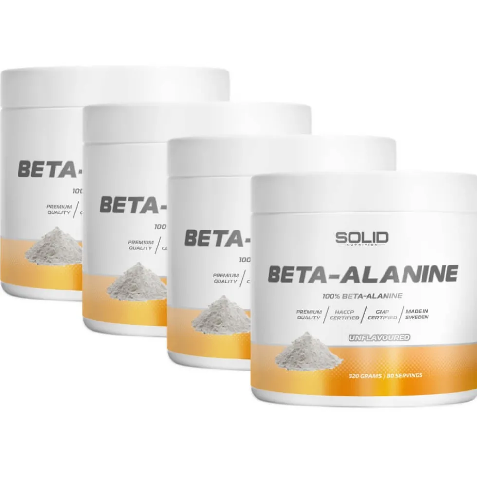 4 x SOLID Nutrition Beta-Alanine, 320 g