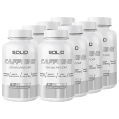 8 x SOLID Nutrition Caffeine, 90 caps