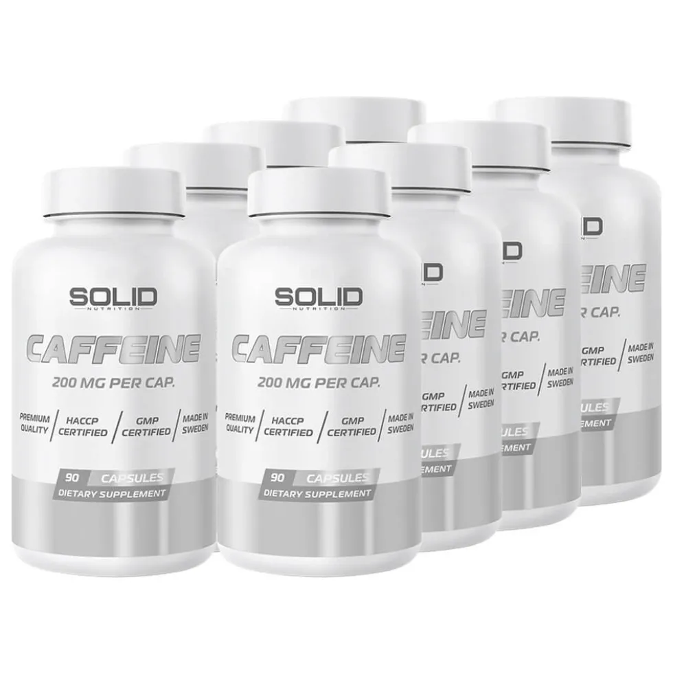 8 x SOLID Nutrition Caffeine, 90 caps