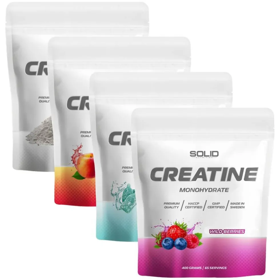 4 x SOLID Nutrition Creatine Monohydrate, 400 g