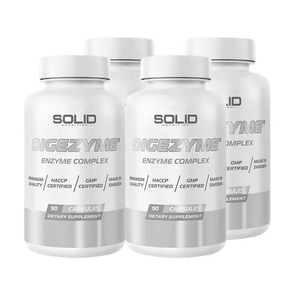 4 x SOLID Nutrition DigeZyme, 90 caps