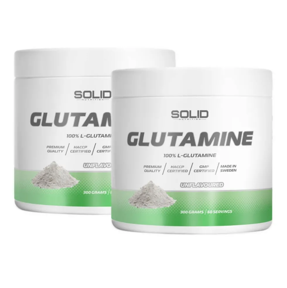 2 x SOLID Nutrition Glutamine, 300 g