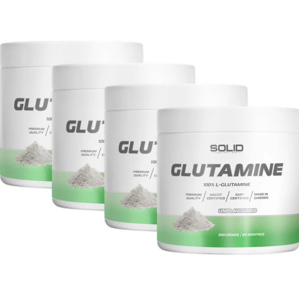4 x SOLID Nutrition Glutamine, 300 g