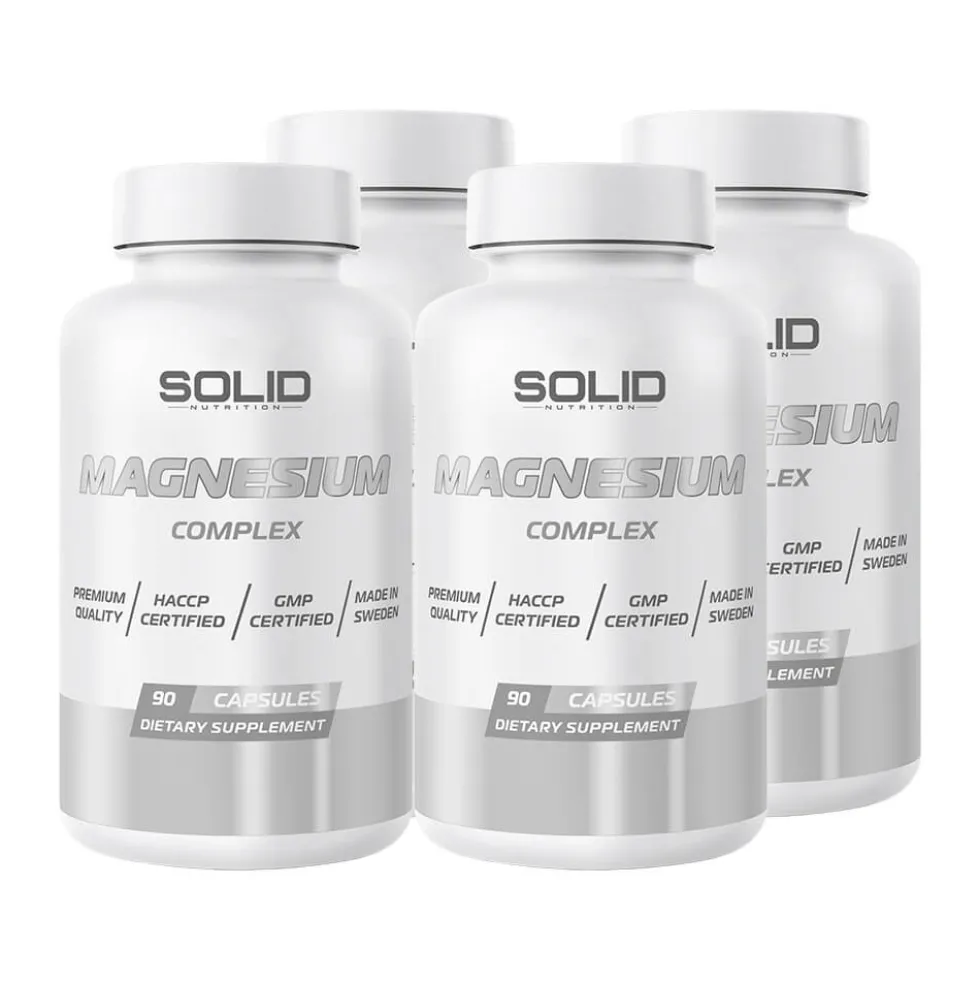 4 x SOLID Nutrition Magnesium Complex, 90 caps