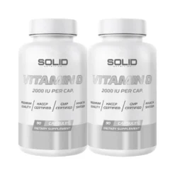 2 x SOLID Nutrition Vitamin D, 90 caps