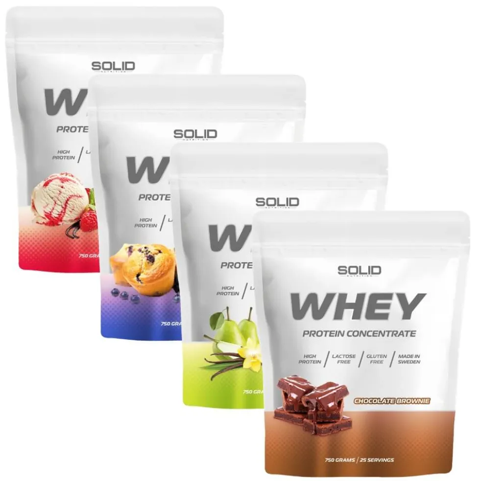4 x SOLID Nutrition Whey, 750 g