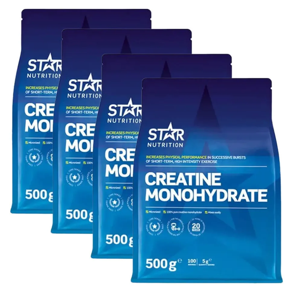 4 x Star Nutrition Creatine Monohydrate, 500 g